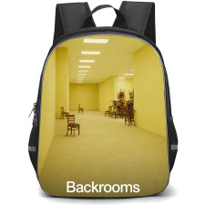 Backrooms Backpack School Bag StudentPack - Backrooms Yellow Hallway Poster