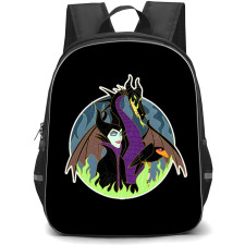 Maleficent Backpack School Bag StudentPack - Maleficent Fierce Dragon Portrait Cartoon Art Sticker