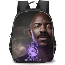 Mortal Kombat II Jax Backpack School Bag StudentPack - Jax Portrait With Neon Purple Logo Poster