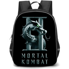Mortal Kombat II Backpack School Bag StudentPack - Mortal Kombat II Logo On Black Background