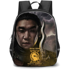 Mortal Kombat II Shang Tsung Backpack School Bag StudentPack - Shang Tsung Portrait With Neon Yellow Logo Poster