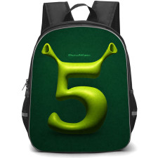 Shrek 5 Backpack School Bag StudentPack - Shrek 5 Green Number Logo On Green Background