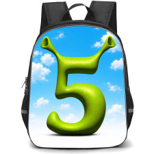 Shrek 5 Backpack School Bag StudentPack - Shrek 5 Green Number Logo On Sky Background