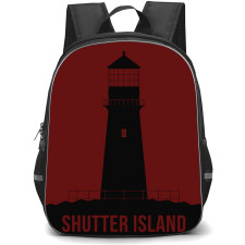 Shutter Island Backpack StudentPack - Shutter Island Light House Black Illustration On Red Background