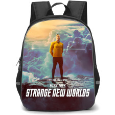 Star Trek Strange New Worlds Captain Christopher Pike Backpack School Bag StudentPack - Captain Christopher Pike Frontier Awaits Poster