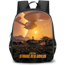 Star Trek Strange New Worlds Backpack School Bag StudentPack - Star Trek Strange New Worlds USS Enterprise Alien Desert Planet Poster