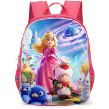 The Super Mario Galaxy Backpack School Bag StudentPack - Princess Peach And Toad Smiling Portrait