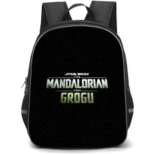 Star Wars The Mandalorian And Grogu Backpack School Bag StudentPack - Star Wars The Mandalorian And Grogu Series Logo Wordmark In Space Background