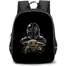 Star Wars The Mandalorian And Grogu Backpack School Bag StudentPack - Star Wars The Mandalorian And Grogu Fierce Avatar Illustration