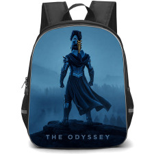 The Odyssey Backpack School Bag StudentPack - The Odyssey Blue Spartan Warrior Standing Back Poster