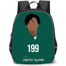 Squid Game Backpack StudentPack - Ali Abdul 199 Minimalist Avatar On Green Background