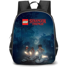 Stranger Things Backpack School Bag StudentPack - Stranger Things Children Found their Missing Bike in Jungle Scene