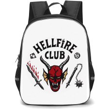 Stranger Things Backpack School Bag StudentPack - Stranger Things Hellfire Club Logo on Grey Background