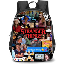 Stranger Things Backpack School Bag StudentPack - Stranger Things Movies Small Memes with Characters Collage
