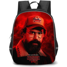 Stranger Things Backpack School Bag StudentPack - Stranger Things 5 Murray Bauman Profile Red Background