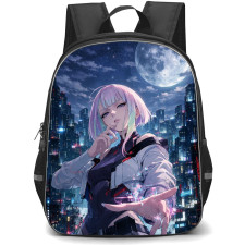 Cyberpunk Edgerunners Lucyna Kushinada Backpack School Bag StudentPack - Lucyna Kushinada Night Moon Portrait