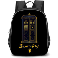 Doctor Who Backpack School Bag StudentPack - Telephone Booth Save The Day Illustration