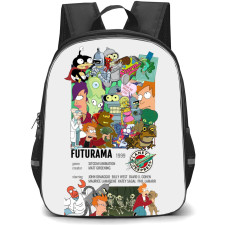 Futurama Backpack School Bag StudentPack - Characters Series Poster In Gray Background
