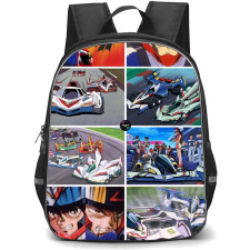 Future GPX Cyber Formula Backpack School Bag StudentPack - Future GPX Cyber Formula Characters Race Scene Collage
