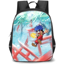 Ganbare Goemon Backpack School Bag StudentPack - Ganbare Goemon Jumping Anime Art Poster
