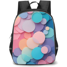 Girlish Backpack StudentPack - Girlish Colorful Circles With Pink And Blue Background