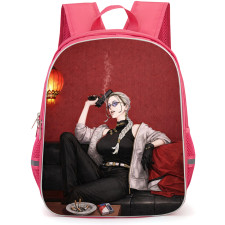 Gokurakugai Tao Saotome Backpack School Bag StudentPack - Tao Saotome Smoking Gun Portrait Red Poster