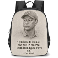 Golf Tiger Woods Backpack School Bag StudentPack - Tiger Woods Quote Sketch Poster