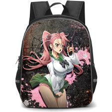Highschool Of The Dead Saya Takagi Backpack School Bag StudentPack - Saya Takagi Holding Gun Grunge Portrait Poster