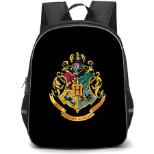 Harry Potter Backpack School Bag StudentPack - Harry Potter Hogwart Crest On Black Background