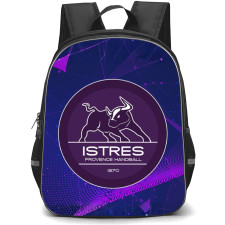 Istres Provence Handball Backpack School Bag StudentPack - Logo Purple Abstract Background