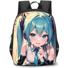 Hatsune Miku Backpack StudentPack - Hatsune Miku Lean Forward Street Background