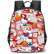 Hello Kitty Backpack School Bag StudentPack - Hello Kitty Snack Bar Sticker Collage Poster