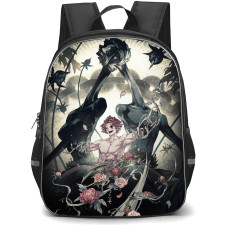 Hells Paradise Jigokuraku Mu Dan Backpack StudentPack - Mu Dan With Floral Anime Art Poster