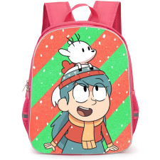 Hilda Backpack School Bag StudentPack - Twig And Hilda Smiling Snow Portrait In Stripe Background