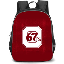 Ottawa 67s Backpack School Bag StudentPack - Logo In Red Grunge Background