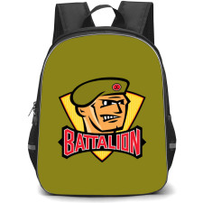 North Bay Battalion Backpack School Bag StudentPack - Logo In Army Green Background