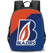 Kamloops Blazers Backpack School Bag StudentPack - Logo Orange And Blue Background