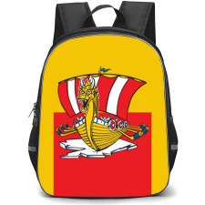 Baie Comeau Drakkar Backpack School Bag StudentPack - Logo In Yellow Red Background