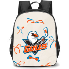 San Diego Gulls Backpack School Bag StudentPack - Logo Ribbon In Beige Background