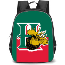 Halifax Mooseheads Backpack School Bag StudentPack - Logo In Red And Green Background