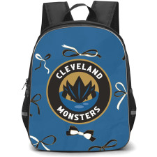 Cleveland Monsters Backpack School Bag StudentPack - Logo Ribbon In Blue Background