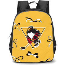 Wilkes Barre Scranton Penguins Backpack School Bag StudentPack - Logo Ribbon In Yellow Background