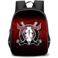 Red Deer Rebels Backpack School Bag StudentPack - Logo Overlay In Red And Black Background