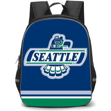 Seattle Thunderbirds Backpack School Bag StudentPack - Logo In Blue And Green Line Background