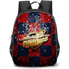 Windsor Spitfires Backpack School Bag StudentPack - Logo Gold In Red And Blue Background