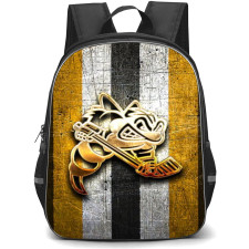 Sarnia Sting Backpack School Bag StudentPack - Logo Gold In Grunge Stripe Background