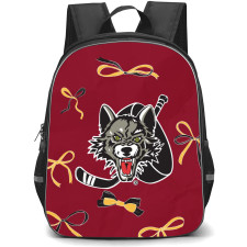 Chicago Wolves Backpack School Bag StudentPack - Logo Ribbon In Red Background