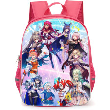 Hololive Backpack School Bag StudentPack - Characters Smiling Shapes Background