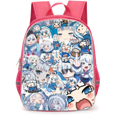 Hololive Gawr Gura Backpack School Bag StudentPack - Gawr Gura Chibi Sticker Collage