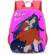 Hololive Nerissa Ravencroft Backpack School Bag StudentPack - Nerissa Ravencroft Sitting Fierce Portrait Purple Background